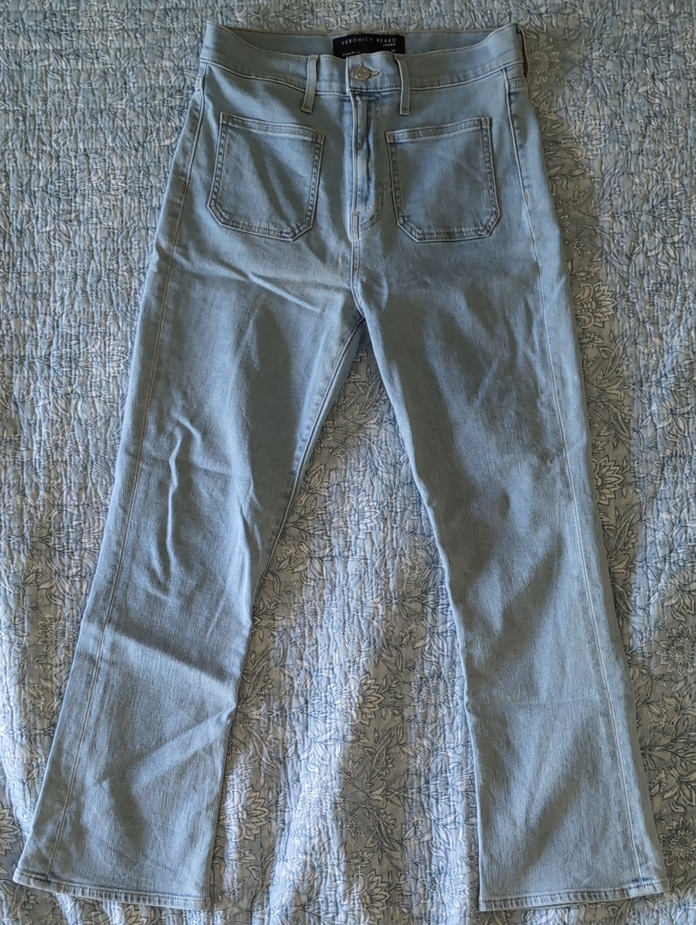 Veronica Beard Carly Kick High-Rise Jeans in Wash "Get Reel" - Size 28